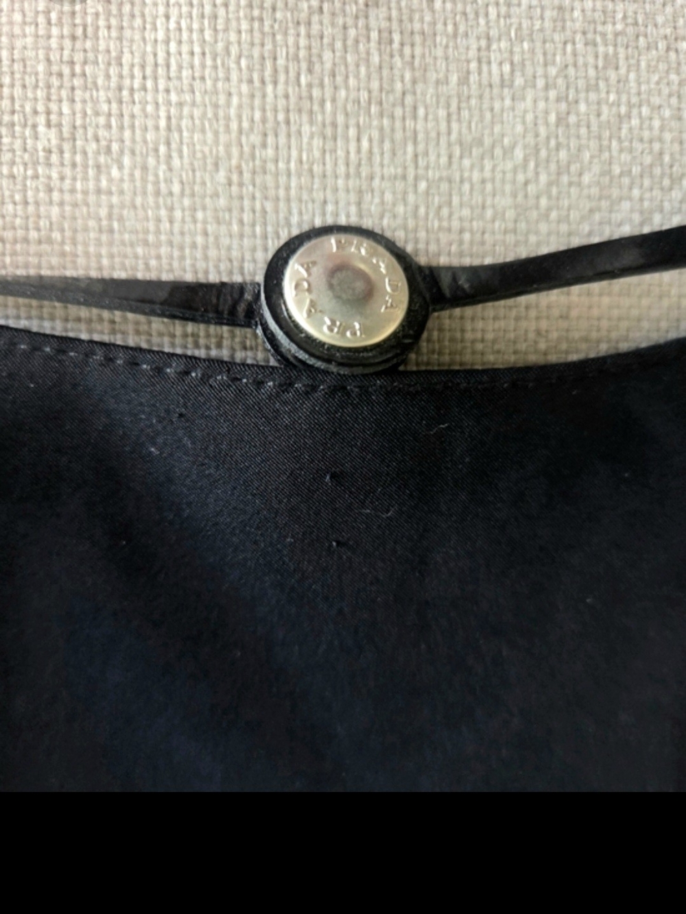 PRADA. Silk w Lthr Strap Blk Dress. Made Italy. Small. - Picture 5 of 15